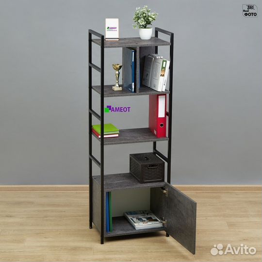 Стеллаж - шкаф с дверью Сусар 4цт металлокаркас