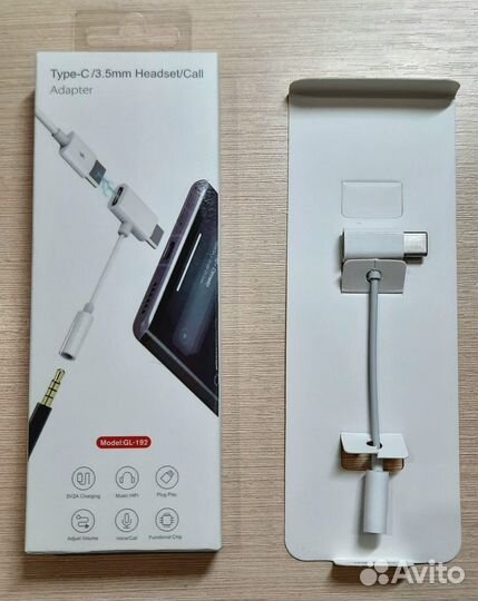 Переходник Type-C на 3,5 Mini Jack + Type-C GL-192