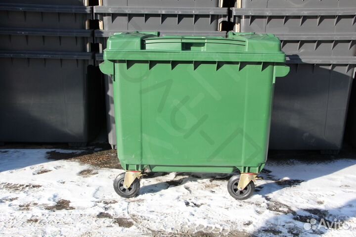 Пластиковый мусорный евроконтейнер 660л R4671