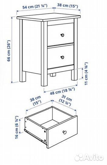 Тумба прикроватная IKEA хемнес