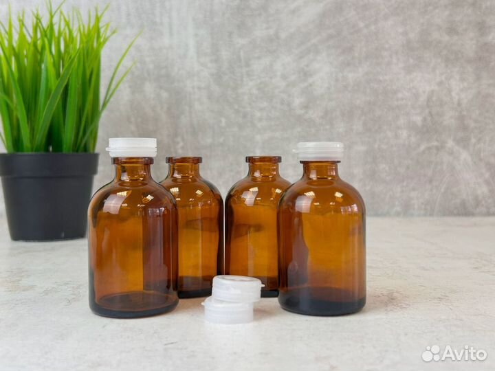 Стеклянные янтарные флаконы для диффузора