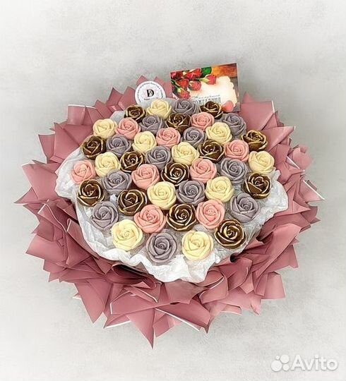 Букет из конфет ручной работы, шоколадные розы