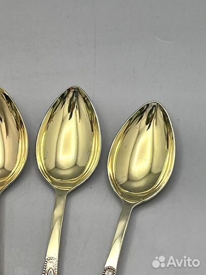 Ложка чайная серебро 875 проба эмаль СССР