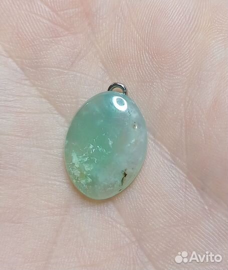 Натуральный хризопраз кулон 2 см