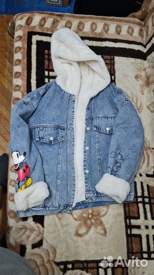 Куртка зимняя меховая и джинсовая