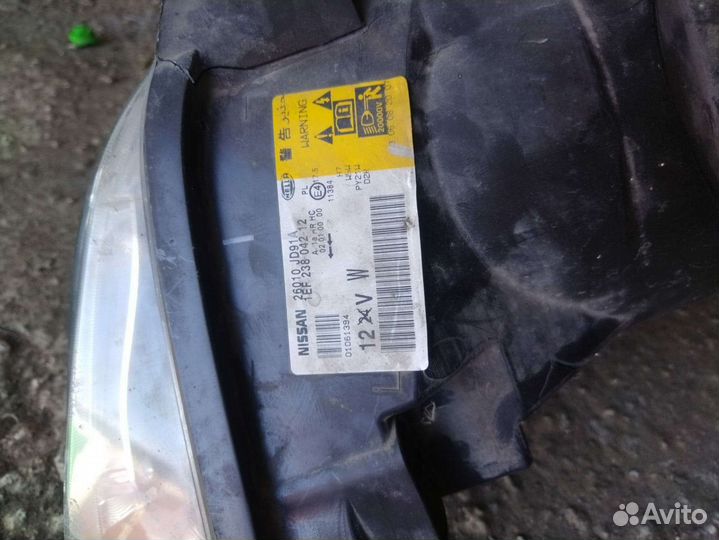 Фара правая nissan qashqai j10 дорест ксенон