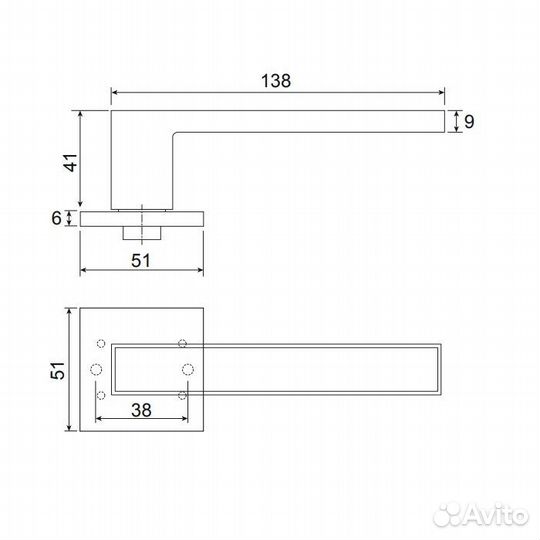 Ручки дверные Code Deco Slim H-30111-A-BLM/B, черн