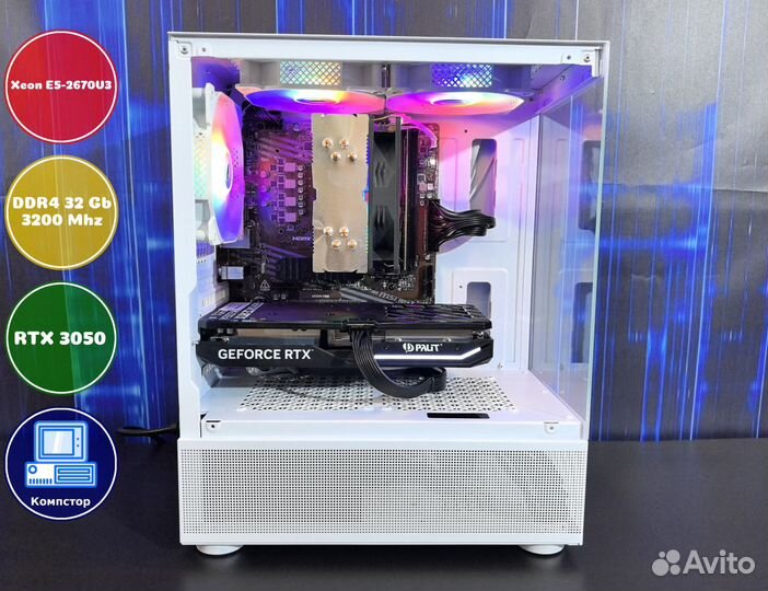 Компьютер новый 2670V3-RTX3050-32DDR4-TEJ610549-X99