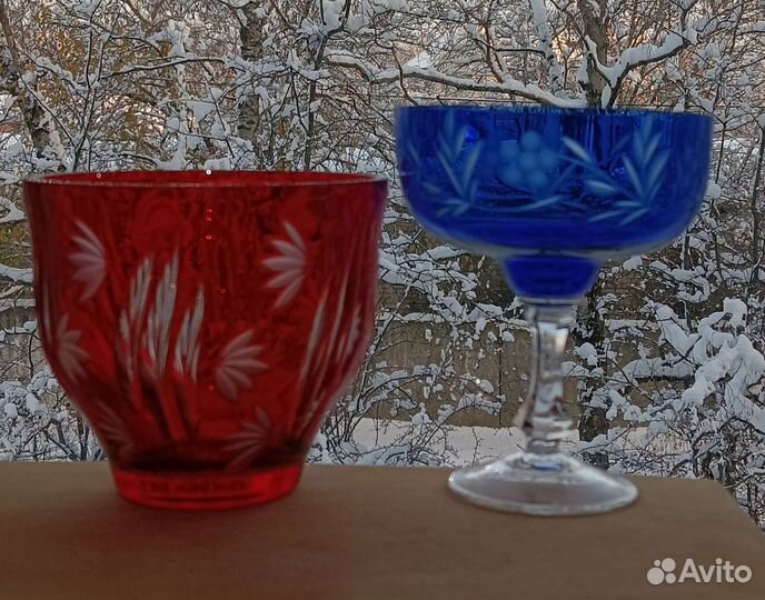 Редкие стеклянные вазы.коллекция