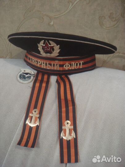 Бескозырка СССР, северный флот. Знак