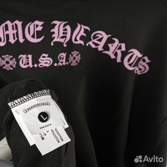 Худи chrome hearts с розовыми принтами