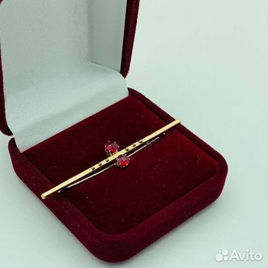 Б.Х,Брошь с камнями советское золото 583,id 34871