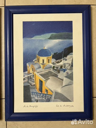 Репродукция в рамке 25х35 см