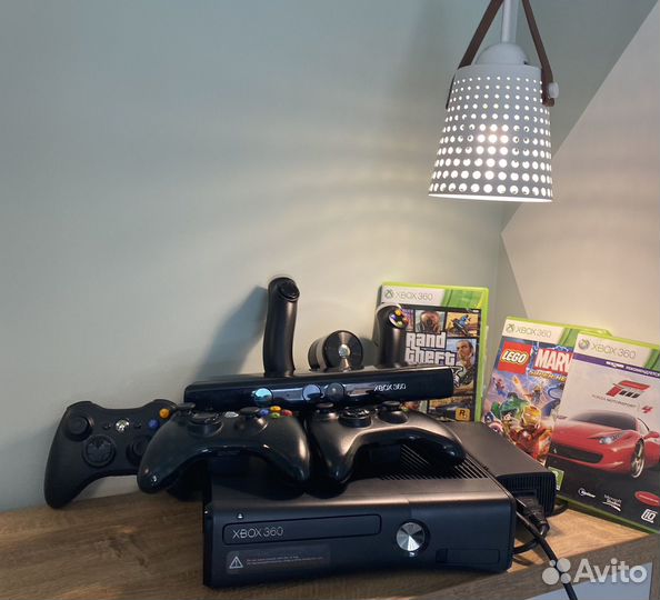 Xbox 360 + джойстик + игры + microsoft kinect