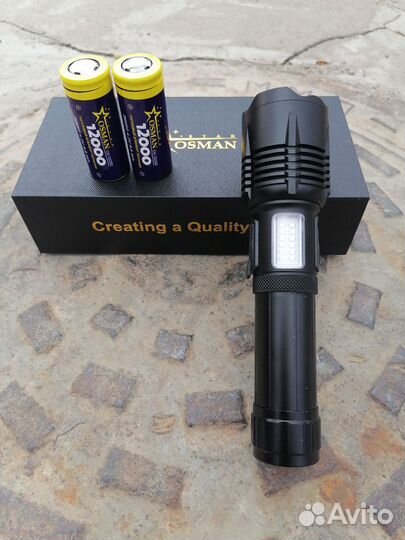 Мощнейший фонарь 1акб+1акб в подарок
