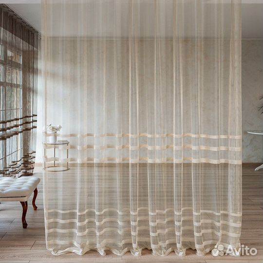 Тюль фрида крем готовый на окна пошив