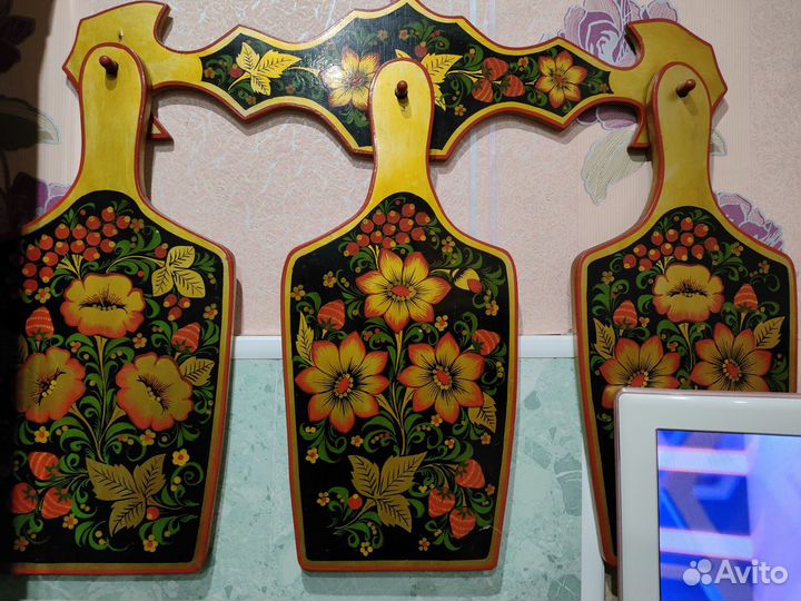 Доска разделочная ручной работы, хохлома