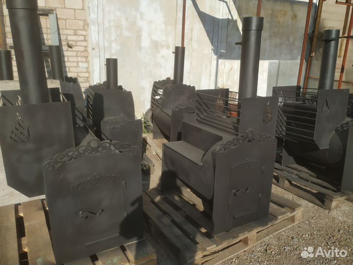 Печи для бани с баком на 3 помещения