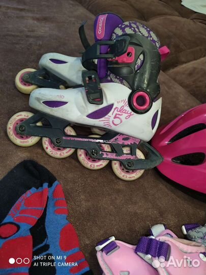 Роликовые коньки детские с комплектом защиты