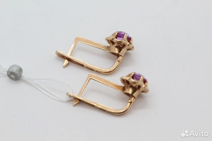 Серьги с корундами золото