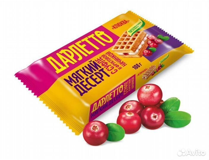 Мягкий вафли Дарлетто с суфле и Клюквой 108г