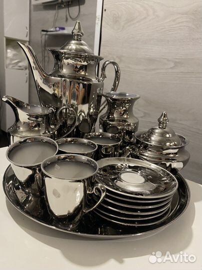Кофейный сервиз хромовый