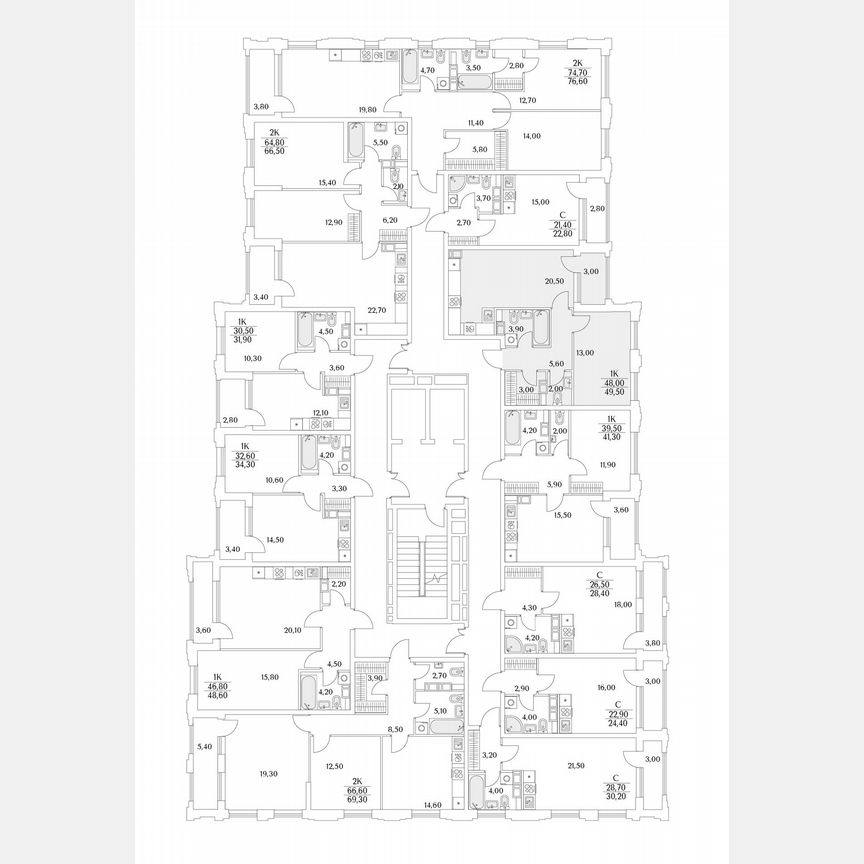 1-к. квартира, 49,5 м², 6/13 эт.