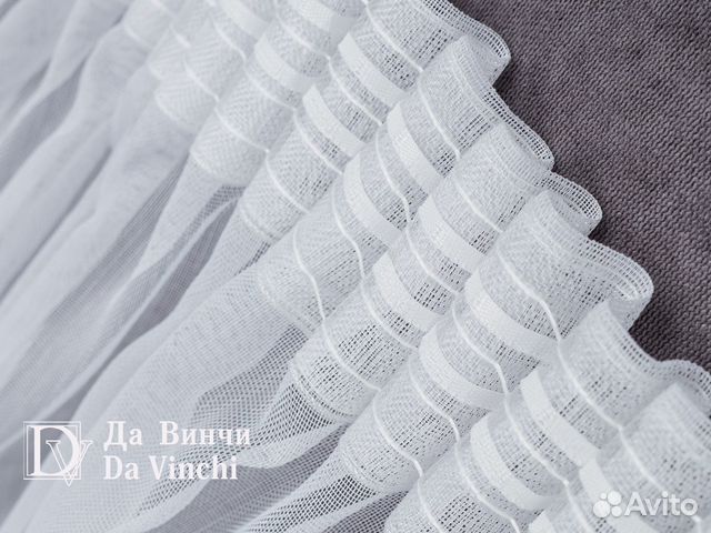 Готовый тюль бамбук на шторной ленте