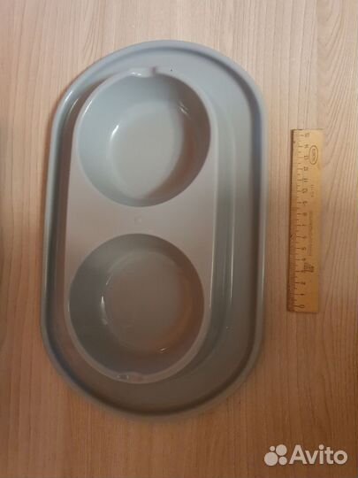 Кошачья миска с бортиком двойная