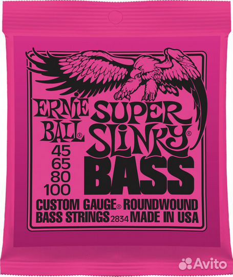 Ernie Ball 2834 струны для бас гитары, 45-65-80-1