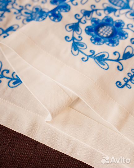 Дорожка льняная на стол с русской вышивкой 140/40