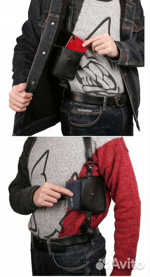 Сумка кобура скрытая Чёрная,кошелек и для телефона