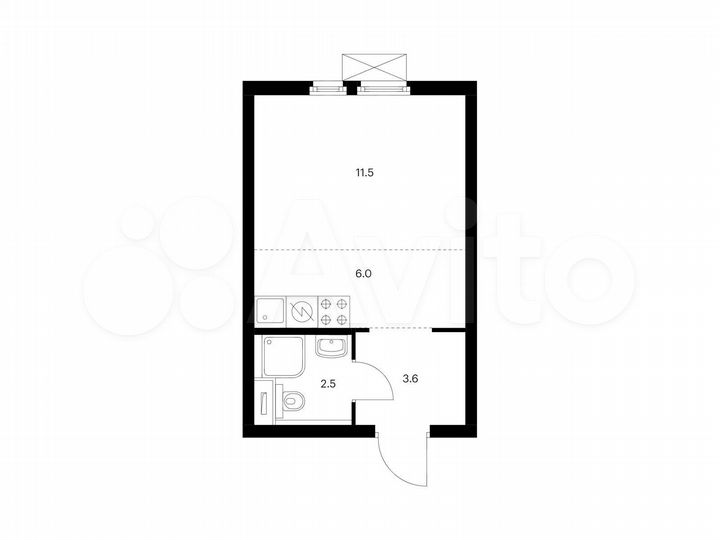 Квартира-студия, 23,6 м², 3/22 эт.