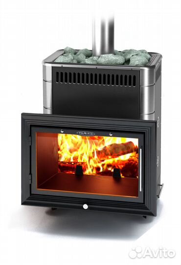 Дровяная печь тмф Витрувия 2 inox бсэ нв антрацит