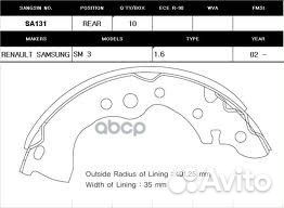 SA131 sangsin Колодки тормозные задние SA131 Sa