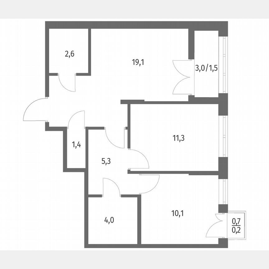 2-к. квартира, 56 м², 12/12 эт.