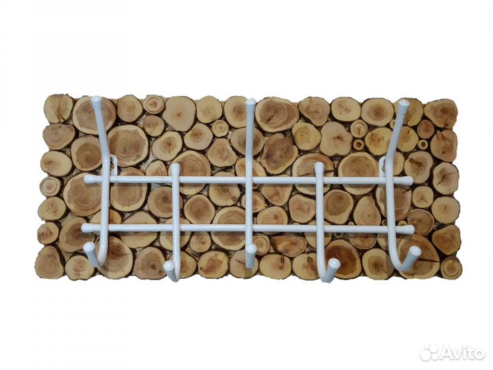 Зеркало и вешалка из спилов можжевельника