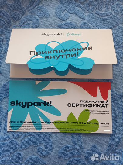 Сертификат на два входных билета Skypark
