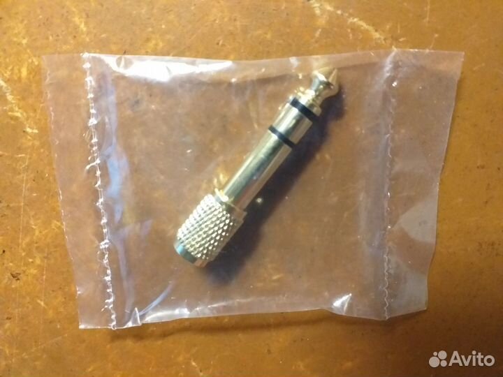 Переходник Jack Джек 6,3 на 3,5 золотое покрытие