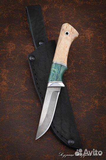 Нож Малыш-1, Х12мф, рукоять карельская береза, акр