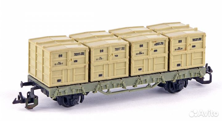 Железная дорога TT вагон с контейнерами-углем