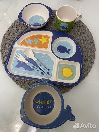 Новый набор детской посуды из бамбука