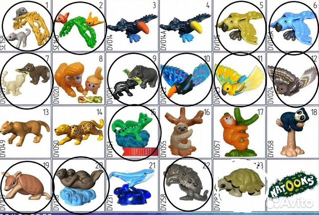 Игрушки из киндер-сюрприза серии 2016 - 2021 годов