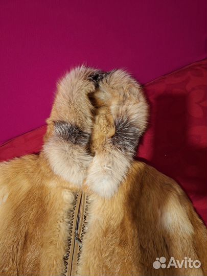 Полушубок из целых пластин лисьего меха