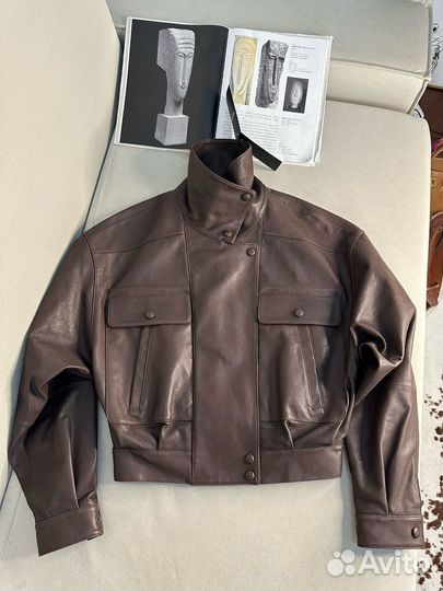 Кожаная куртка косуха Saint laurent