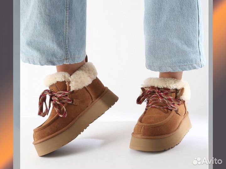 UGG (угги) Funkarra Cabin Cuff оригинальные - женские Светло-Коричневого цвета