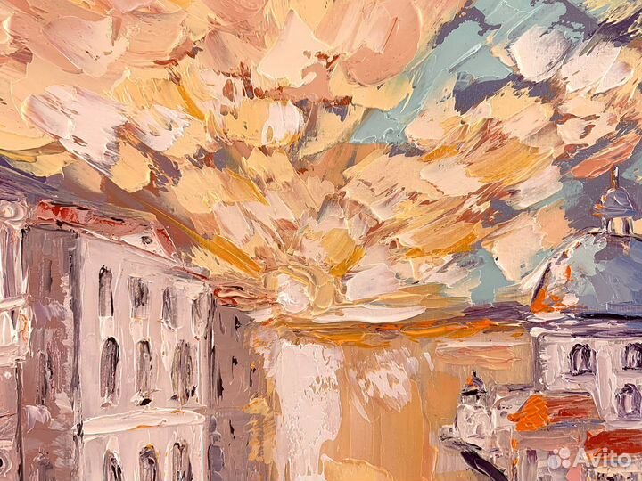 Картина Венеция городской пейзаж маслом на холсте