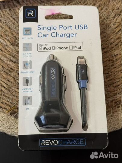 Автомобильное зу для iPhone lightning 3.4A