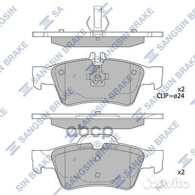 Колодки тормозные дисковые зад SP2209 Sangsin b