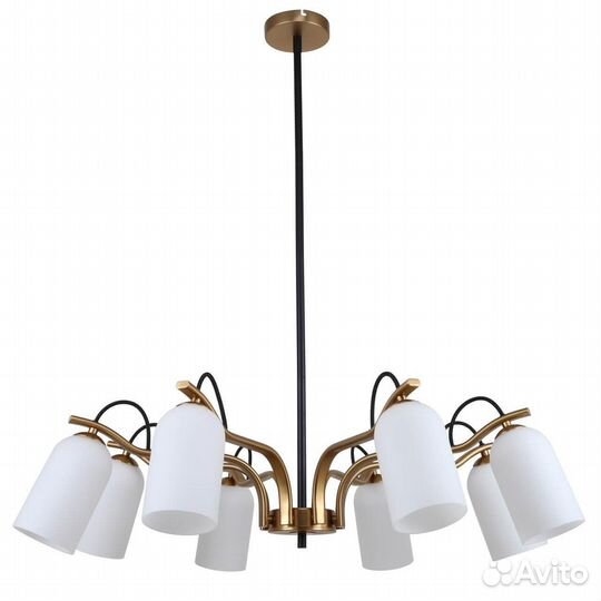 Люстра металл и стекло современная